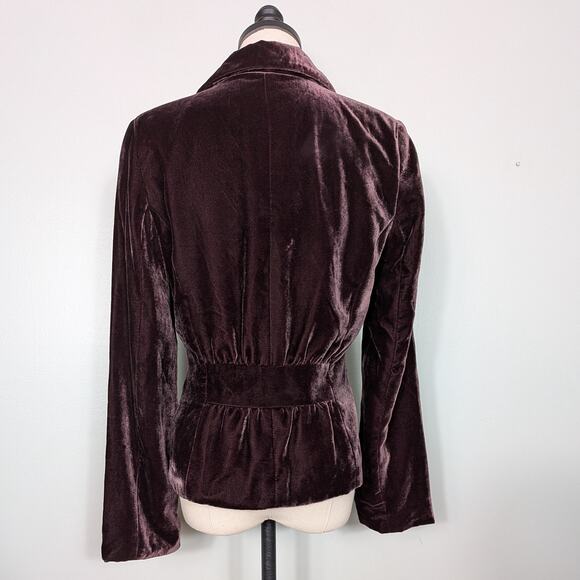 Y2K Velvet Blazer Jacket 6 Brown Goth Grunge Whimsigoth Glam Victorian Romantic - Picture 3 of 11